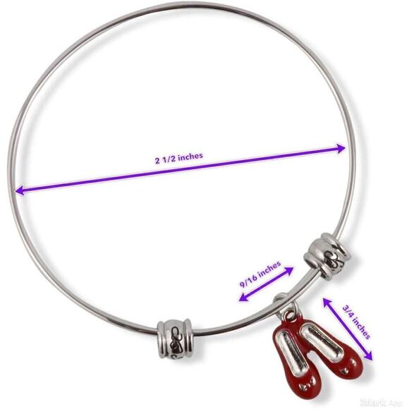 Wizard of Oz | Ruby Slippers Jewelry or Ruby Red Slippers Bracelet Bangle - Picture 2 of 9